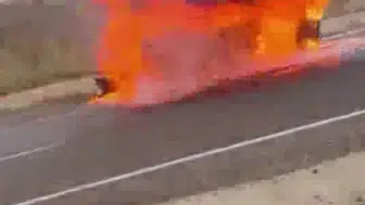 Yolda şok yangın! Alev topuna döndü