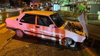 Edirne’de korku dolu anlar! Alkollü sürücü bariyerleri yıktı, karşı şeride uçtu