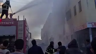 Şanlıurfa’da halı yıkama atölyesi alev alev yandı!