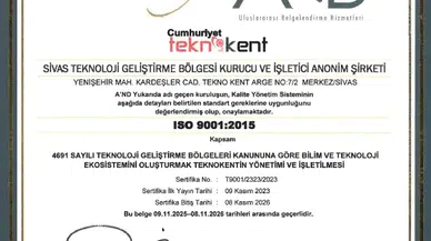 Teknokent, Kalite ve Güven Standardını ISO ile Belgelendirdi