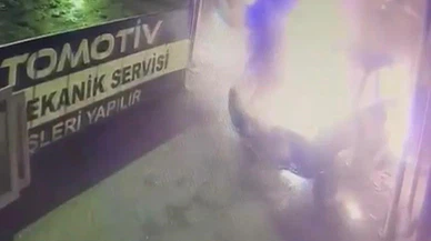 Sanayide Korkutan Yangın: Kazalı Otomobil Birden Alev Aldı!