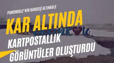 Pamukkale’nin Kardeşi Altınkale Kar Altında Kartpostallık Görüntüler Oluşturdu