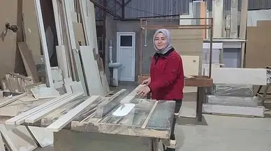 Kahramanmaraş’ta Genç Kızdan Ahşap Sanatı