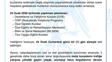 Sivas’ta Kar Alarmı: Kurslar Tatil, Moto Kuryelere Yasak Devam Ediyor