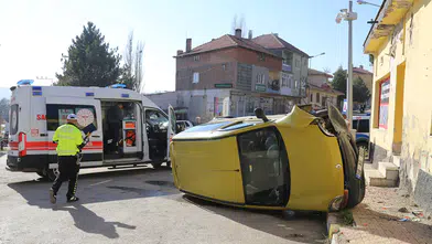 Gemerek’te Trafik Kazası Ucuz Atlatıldı