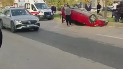 Odunluk mahallesi’nde feci kaza: Araç takla attı, ekipler zamanla yarıştı