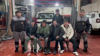 Çıraklar İstedi Usta Yaptı! Sivas'ta Araç Arkasında Kar Keyfi