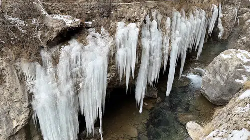 Sivas Şuğul Kanyonu’nda Dev Buz Sarkıtları: Boyu 5 Metreyi Buldu!