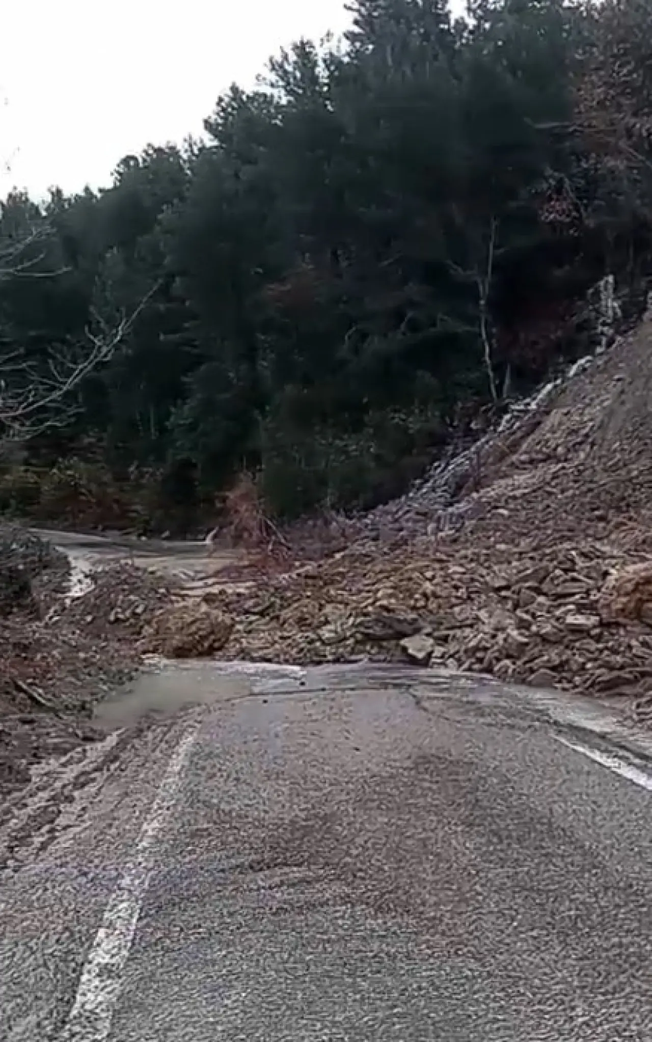 Şiddetli yağış kastamonu sahil yolunu kapattı 3