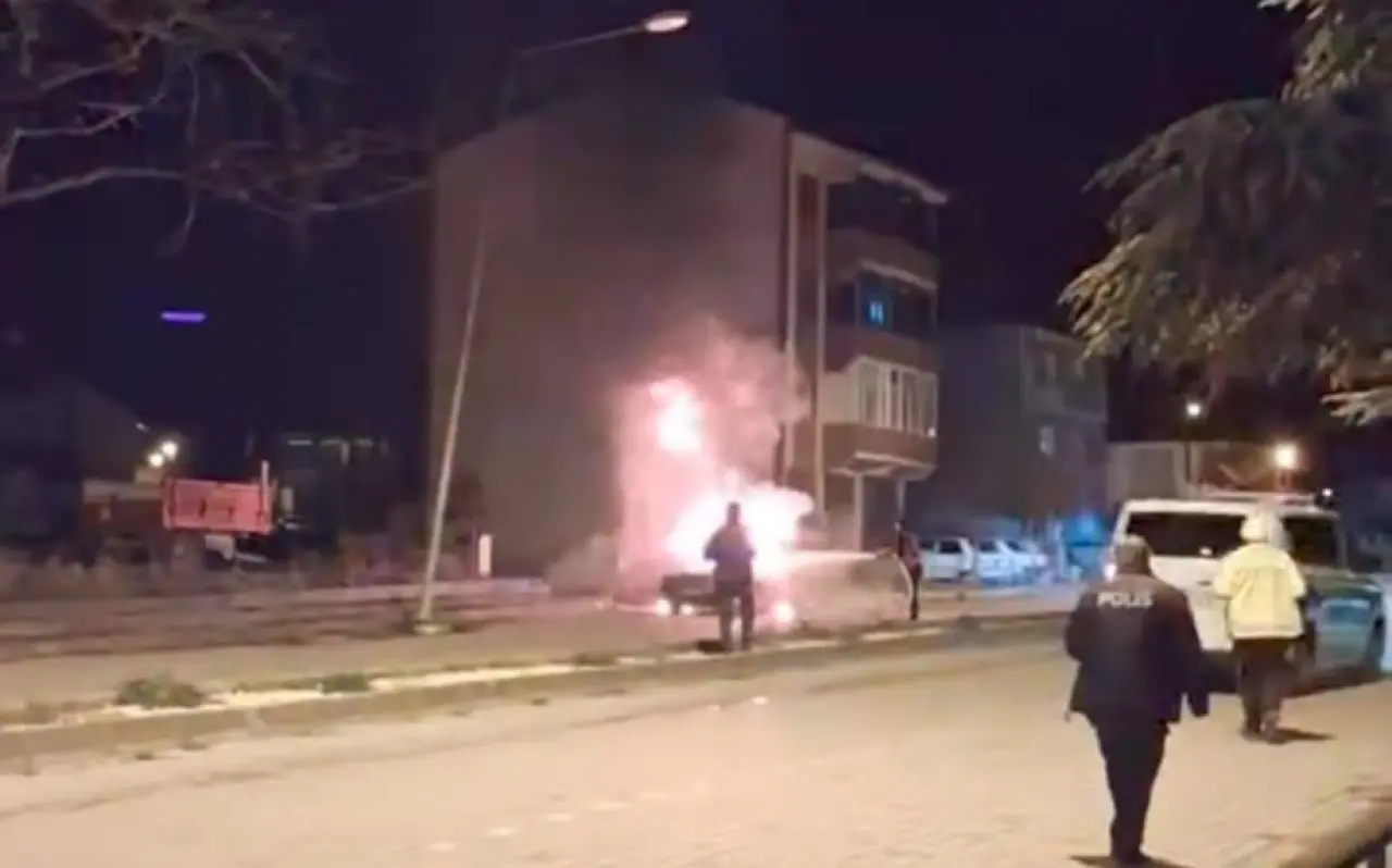 Bir anda alev aldı! Otomobil kısa sürede küle döndü 2