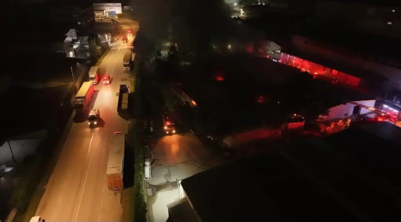 Gece saatlerinde korkutan yangın! Depo alevlere teslim oldu 2
