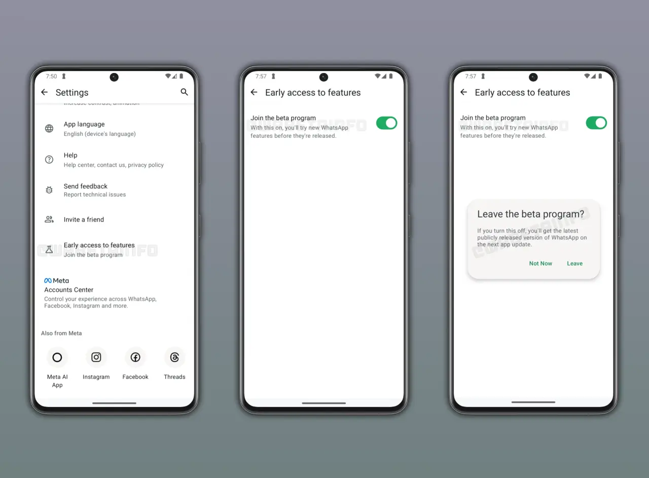 WhatsApp Android için beta programına katılma ekranı